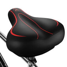 Extra groot comfortabel fietszadel, universeel vervangend fietszadel, waterdicht leer met extra vulling van traagschuim voor mannen en vrouwen