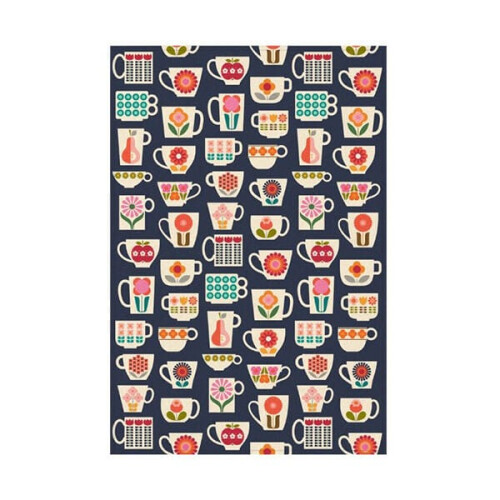 Kate Rhees Teacups Tea Towel