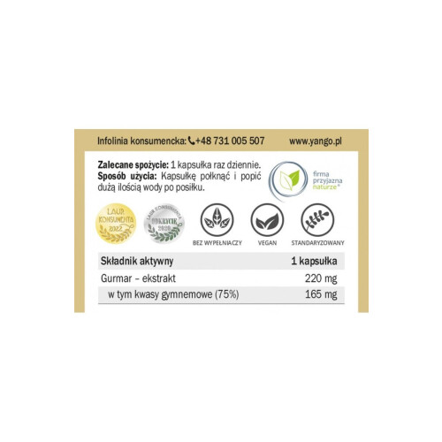 Yango Gurmar GS4 60 Capsules WEIGHT CONTROL 1