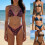 1 Set Leopard Print Two Piece Swimsuit Split-leopard print XS 4