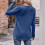 Womens Long Sleeve Tunic Tops Plus Size Square-Light  Blue S 3