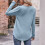 Womens Long Sleeve Tunic Tops Plus Size Square-Light  Blue S 7