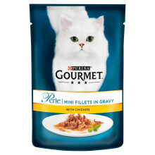 Gourmet Wet Cat Food Perle Mini Fillets Chicken In Gravy 85g (Single Pouch)