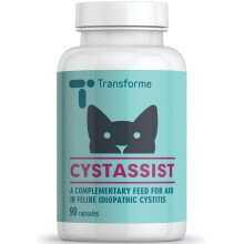 Cat Cystitis Care, Feline Urinary Tract Food Supplement Support, 90 Sprinkle On Capsules for Cats of All Ages, Cystassist by Transforme