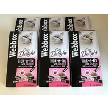 Webbox Lick-e-Lix Salmon With Omega 3 & 6 Yoghurty Cat Treats 5 x 15g (PACK OF 6)