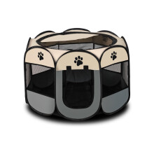 Portable Pet Playpen Small Dog Cat Pet Pen Foldable Pet Carrier Tent for Rabbit Hamster (grey, 73 * 73 * 43cm, 8)