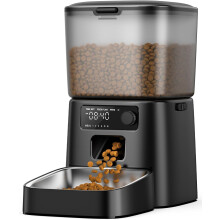 oneisall Automatic Cat Feeder with Stainless Steel Bowl, 3.5L Cat Feeder with Timer ,Pet Food Dispenser for 1-6 Meals a Day