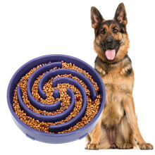 Large Pet Slow Feeder Dog Bowl, Slow Eating Dog Bowl Fun Puzzle Feeding Bowl Non Skid Bloat Stop Dog Food Bowl Interactive Maze Bowl Light purple