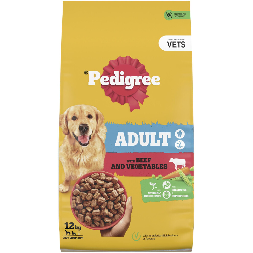 Pedigree Complete Dog Dry Food For Dogs With Beef And Vegetable 12 Kg