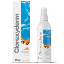 ICF | Clorexyderm 4% Solution Spray for Dogs & Cats | Vet-Recommended No-Rinse Skin Cleanser & Conditioner, 200ml
