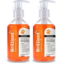Brilliant Norwegian Salmon Oil for Dogs, Cats, Horse, Ferret - Pure Omega 3, 6 & 9 Fish Oil Food Treats Supplement for Natural Coat, Immune Support,