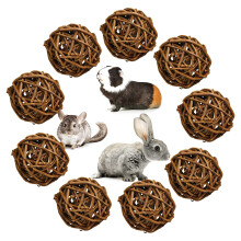 Episkey 9 PCS Natural Willow Branch Ball for Small Animals, Rabbit Chew Toys Guinea Pig Activity Toy Bird Chew Toy for Rabbits Chinchilla Hamsters Ge