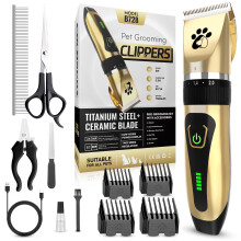 Dog Clippers Cordless, Professional Pet Clippers, 2-Speed Low Noise Dog Grooming Kit, Pet Trimmer for Small Large Thick Hair Dogs Cats
