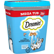 Dreamies Cat Treats, Tasty Snacks with Delicious Salmon Flavour, Pack of 2 (2 x 350 g)