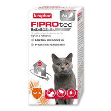 Beaphar - FIPROtec COMBO for Cats – 6 pipettes - Kills Fleas, Flea Eggs, Flea L