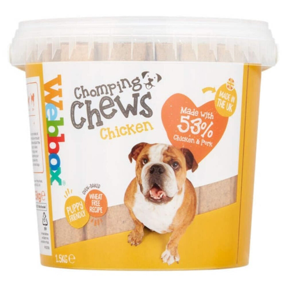Webbox Chomping Chews With Chicken 1.5Kg, Black