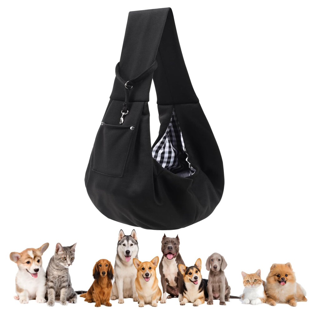 Yafala Puppy Sling Carrier For Small Dogs - Breathable Reversible Pet Sling With Storage Pocket, Hands-Free Dog Carrier For Travel/Shopping/Walking
