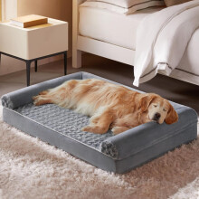 Quilmfoam Large Orthopaedic Dog Bed with Memory Foam, Extra Large Washable Waterproof Pet Sofa Bed, Raised Dog Bed with Removable Cover for Medium & X