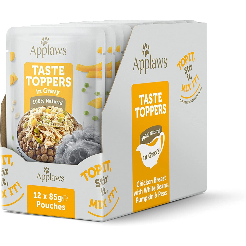 Applaws 100% Natural Wet Dog Food Pouch, Grain Free Chicken With Vegetables In Gravy 85G (12 X 85G Pouches)