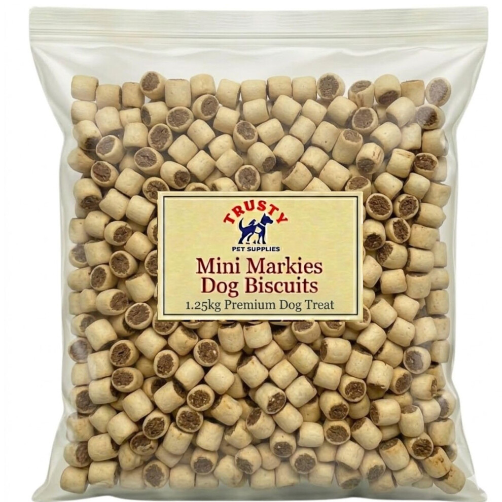 Trusty Mini Markies Dog Biscuits 1.25Kg | Crunchy Dog Biscuit With Meaty Centre | Training Treats For Dogs | Treats For Small Dogs, Medium & Senior