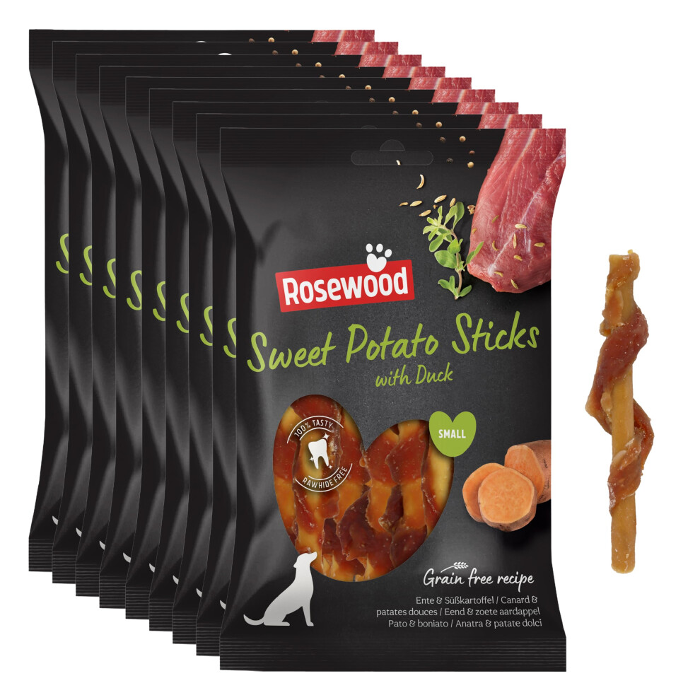 Rosewood Small Duck And Sweet Potato Sticks For Dogs – Real Meat Treats, -Free, High Protein, Supports Dental Hygiene, No Added Sugar, No Artif Grain