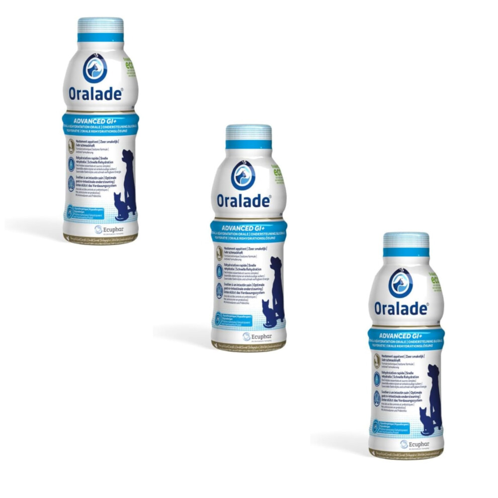 Oralade Advance Gi + Oral Rehydration Support, Pack Of 3, 3 X 500 Ml, Liquid Diet Supplement For Dogs And Cats, For Microenteral Nutrition