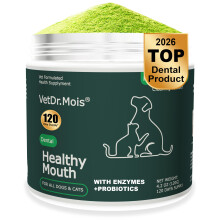 Dog Teeth Cleaning Powder, Dog Dental Powder and Cats Breath Freshener, Plaque Off Pet Tooth Cleaning lab co, Bad Breath & Tartar Remover for Dogs, Do