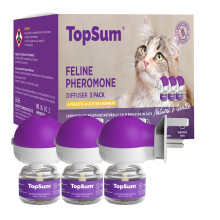 TopSum Cat Calming Plug-in: Premium Cat Pheromone Diffuser - Cat Plug In Calmer - Pet Calming Plug In - Promotes Relaxation & Well-Being (3