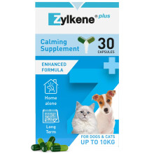 Zylkene Plus Calming Supplement for Cats & Dogs up to 10kg | Promotes Relaxation in long-term challenging situations: New baby, Home Alone, Moving ho