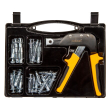 31 Piece Wall Anchor Setting Tool Kit with Aluminium Alloy Gun Non-Slip Grip for Plasterboard Drywall and Hollow Block Installation