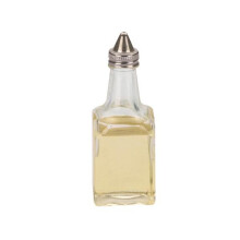 Glass Oil and Vinegar Bottle 170ml 6oz Clear Glass Dispenser Dishwasher Safe for Kitchen Table Service Restaurants and Home Use