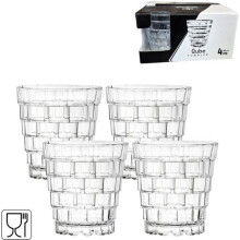 Drinking Glasses Set of 4 Clear 280ml Glass Tumblers Dishwasher Safe Beverage Cups Food Safe