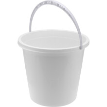 White 10 Litre Plastic Bucket with Silver Handle Polypropylene Cleaning Pail for Mopping Car Washing and Household Chores