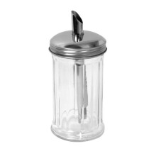 Glass Sugar Shaker 350ml 12oz Clear Soda Lime Glass with Shaker Lid Dishwasher Safe for Home Cafe and Restaurant Table Service in Gift Box
