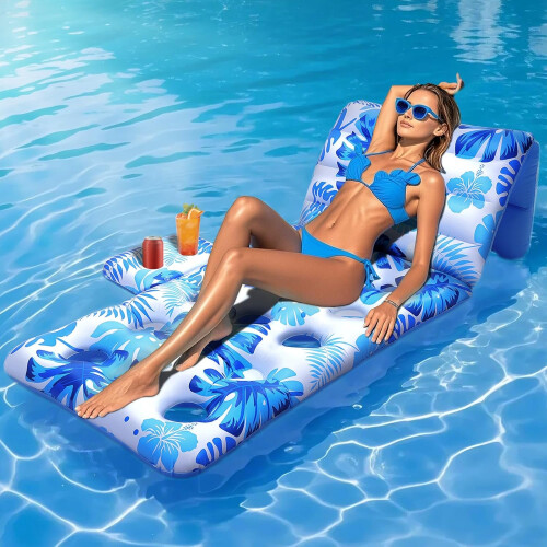 Inflatable Pool Lounger Float Blue