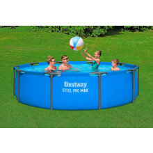 10ft Round Metal Frame Pool and Pump