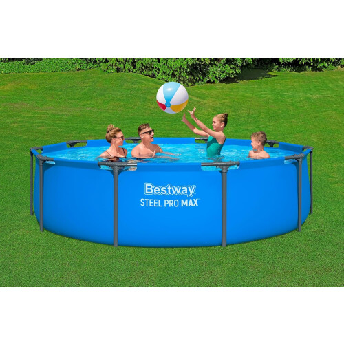 10ft Round Metal Frame Pool and Pump