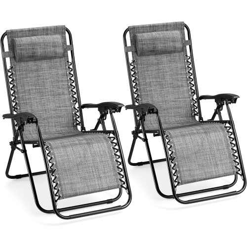 Set of 2 Folding Zero Gravity Chairs