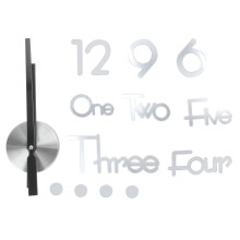 Frameless Acrylic Mirror Wall Clock - Silver, DIY Home Office Decor