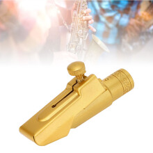 Eb Alto Sax Mouthpiece 6C Brass Frosted with Sliding Cover, 9.2x1.85cm