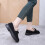 Zwarte dames snowboots, instapmodel, warm, dik, casual, rond model 4