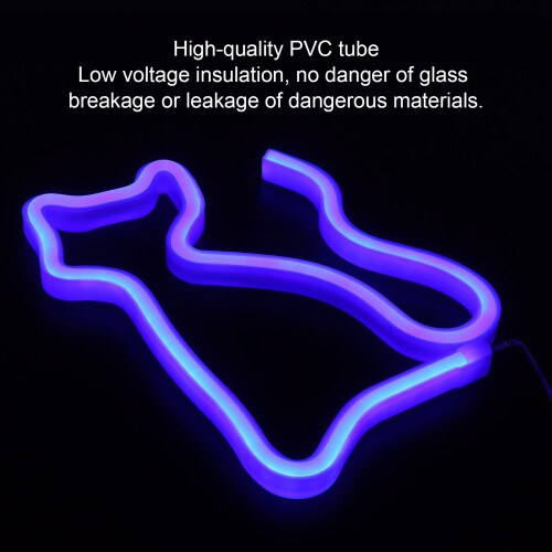 Cat Shaped Neon Light LED Decor, 23.5cm Blue, USB/Battery Powered 2