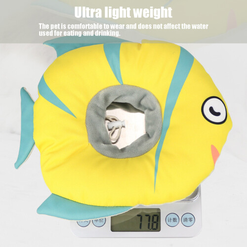 Post Surgery Cat Recovery Collar Fish Shape Waterproof Adjustable Neck Cone 1