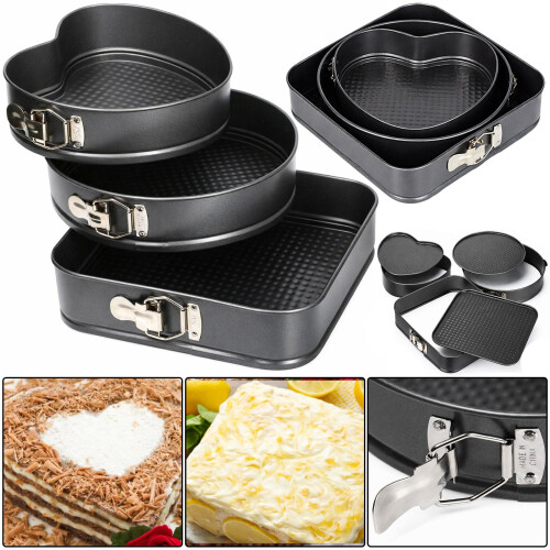 True Face 3PK Springform Cake Tins Non Stick Bake Set