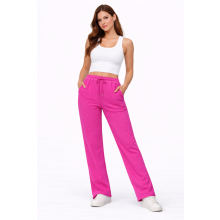 (Electric Fuchsia, UK 8) Women Fleece Joggers Open Hem Gym Soft Pants