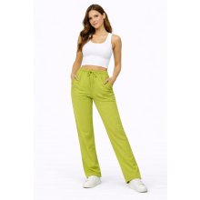 (Glow Green, UK 10) Women Fleece Joggers Open Hem Gym Soft Pants