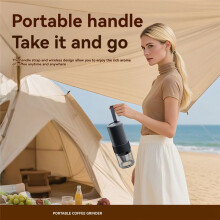 Portable Electric Coffee Grinder Adjustment One-Button Start Bean Grinder USB Rechargeable Home Outdoor Blender