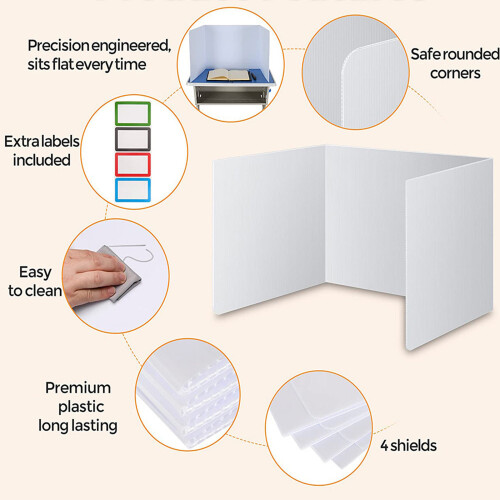 Set of 24 Plastic Study Partitions Ideal for School and-Black 1