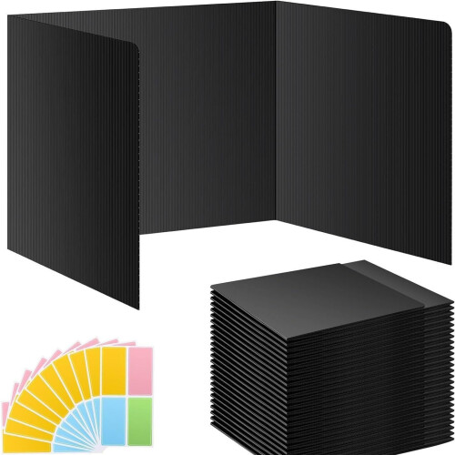 Set of 24 Plastic Study Partitions Ideal for School and-Black 2