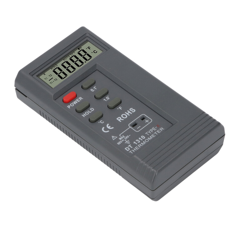 DT1310 K Type Thermocouple Thermometer -200 to 1370, Single Channel